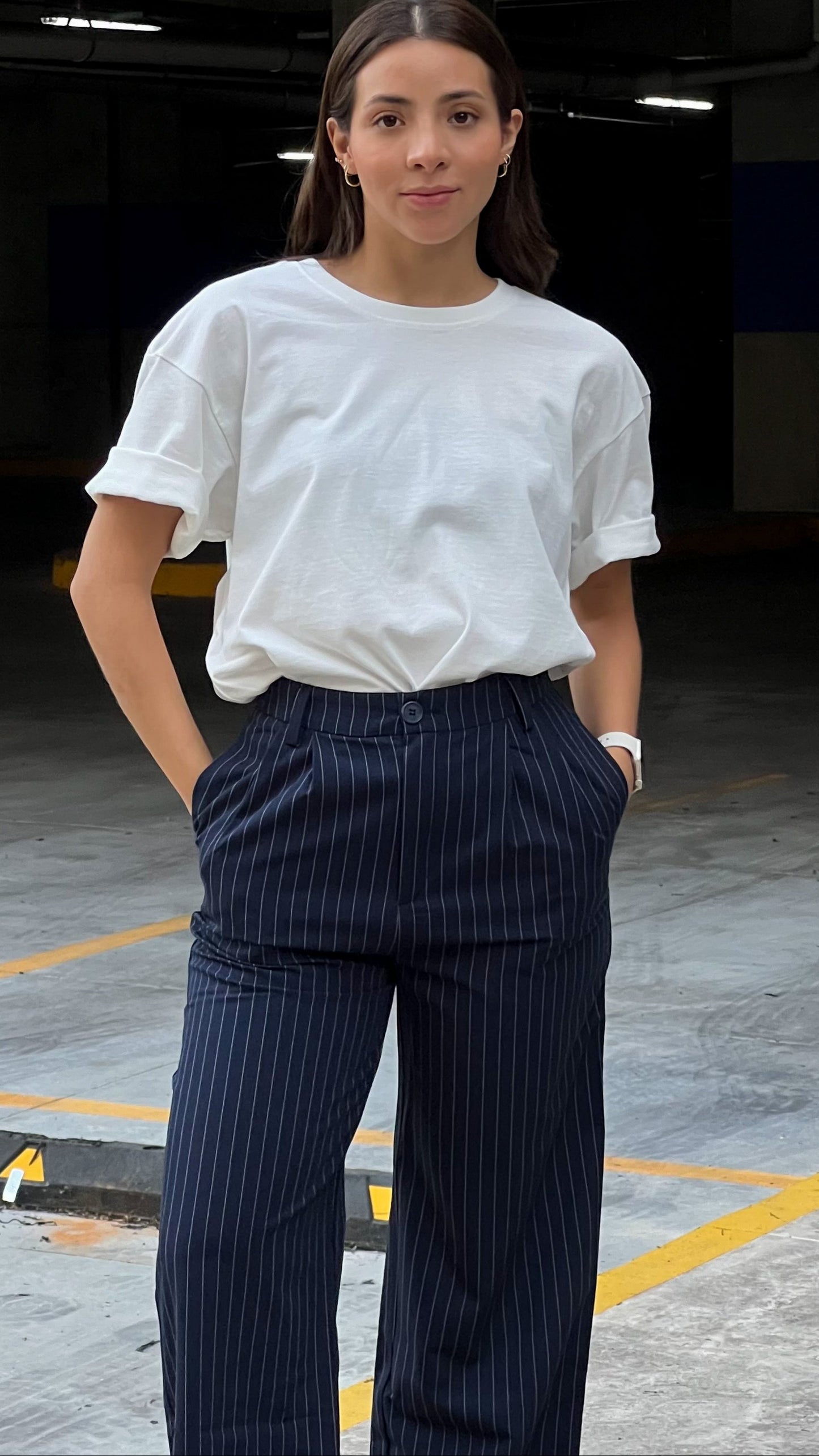 Pantalón de Vestir Rayado - Punto Sole