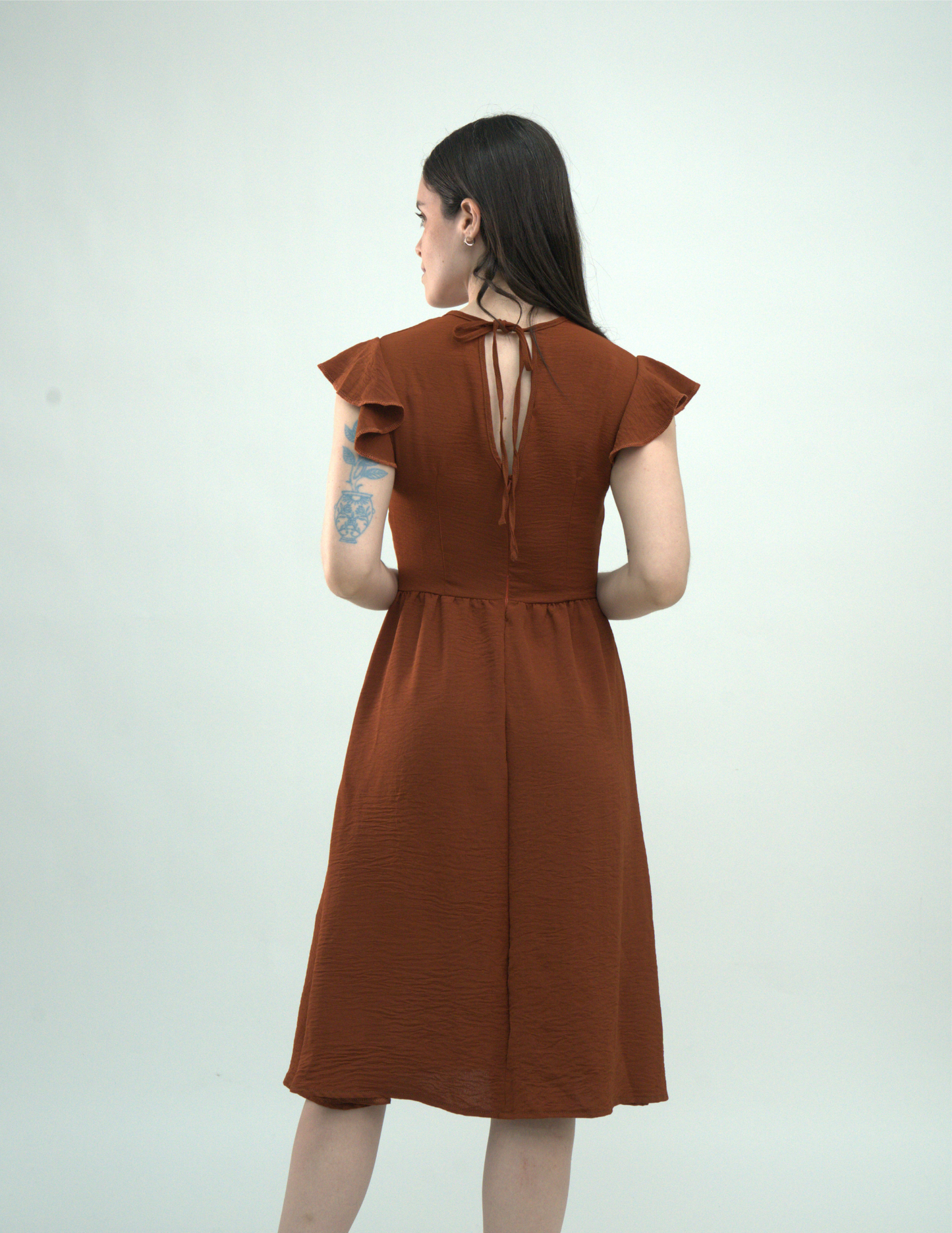 Vestido Midi de Manga - Punto Sole