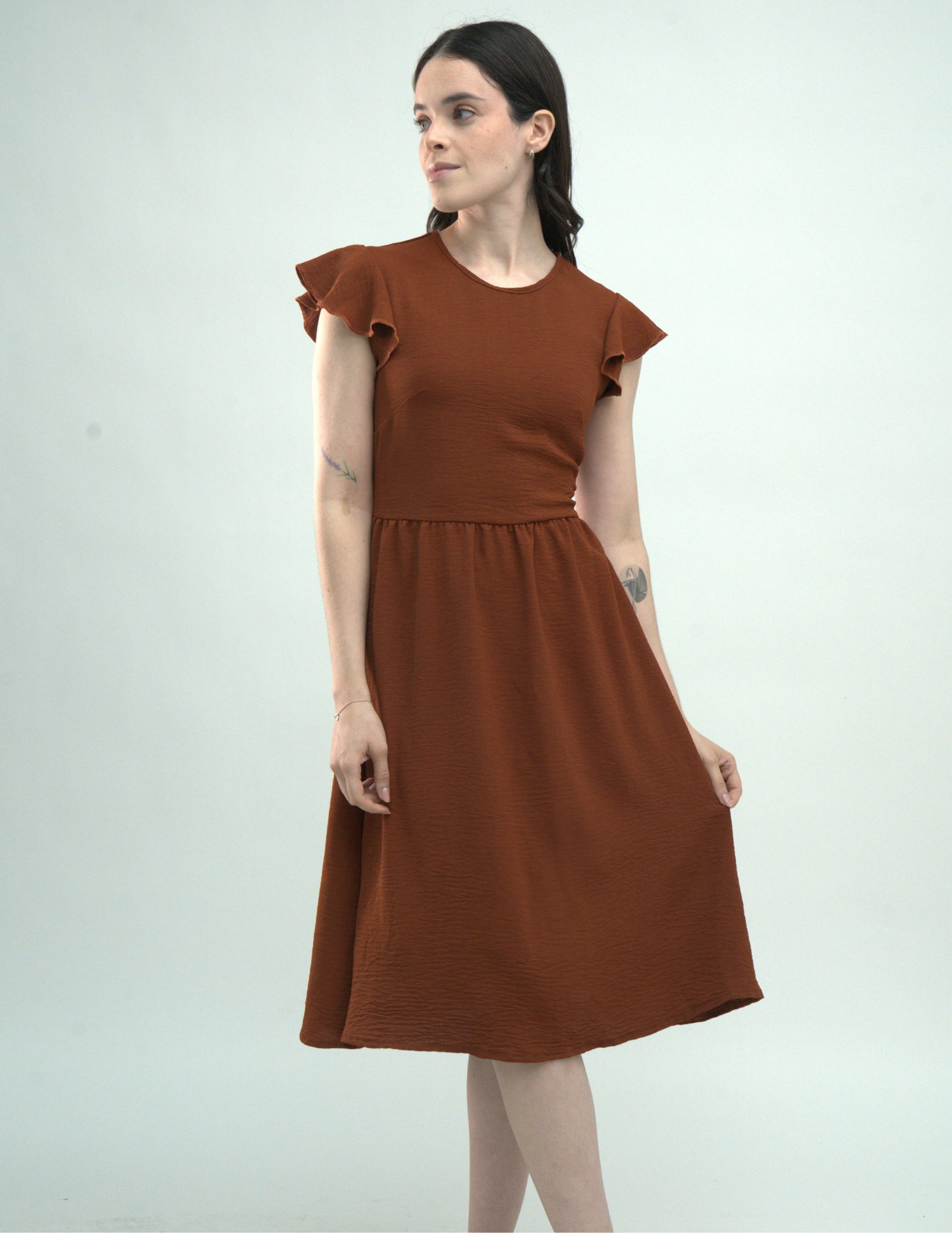 Vestido Midi de Manga - Punto Sole
