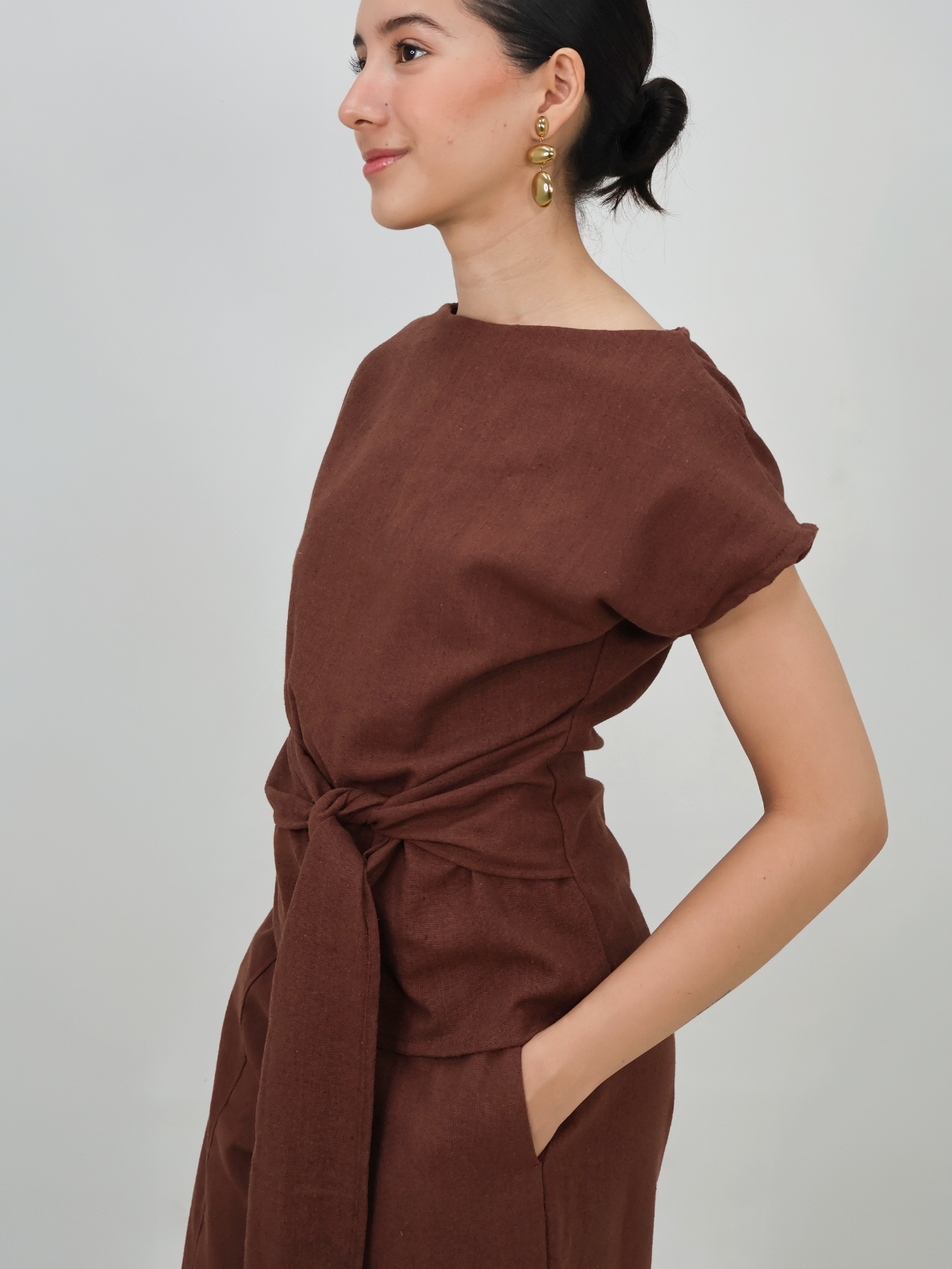 Blusa de Lino con Lazo