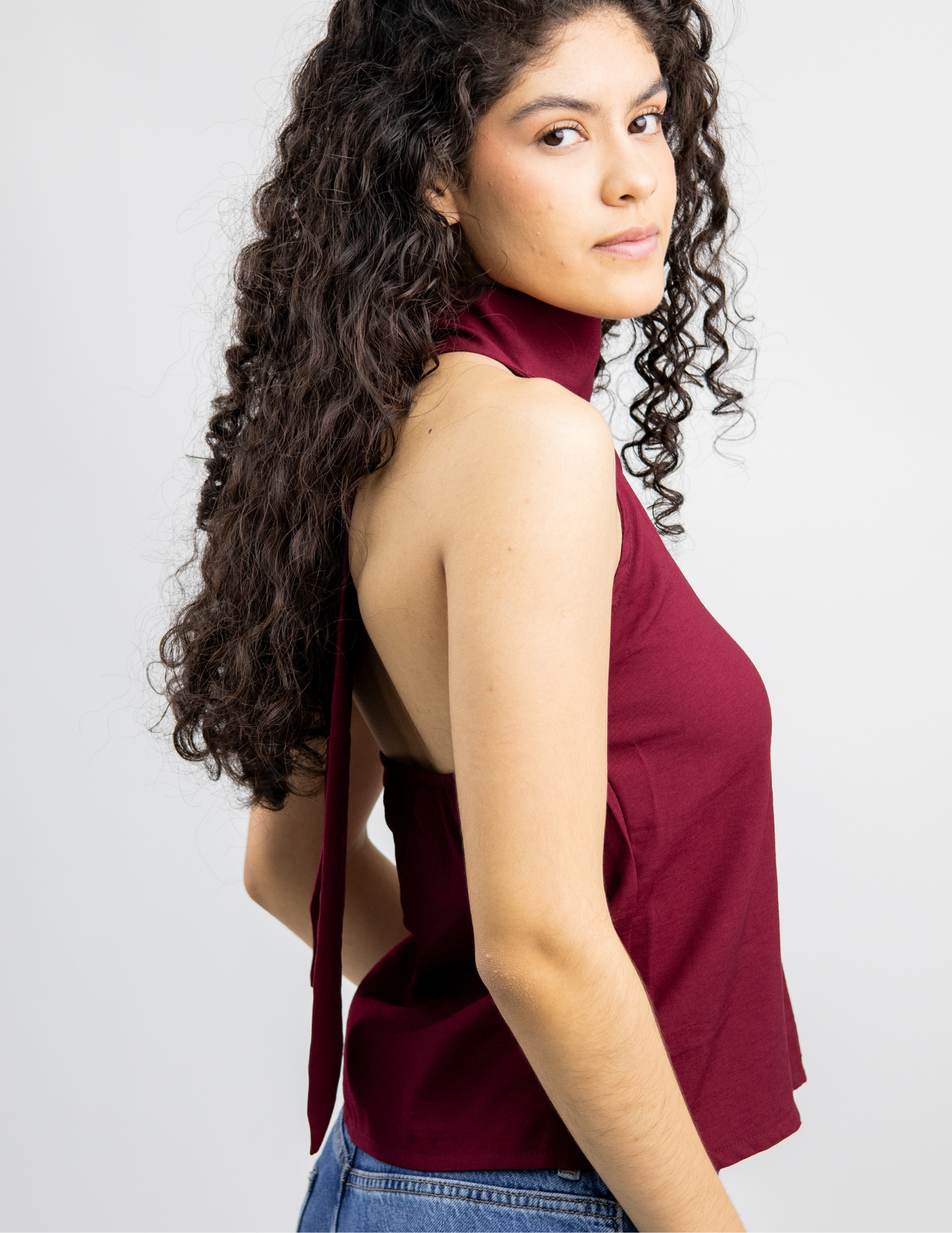Blusa Cuello Alto Lazos - Punto Sole
