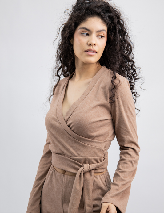 Blusa Manga Larga Cruzada