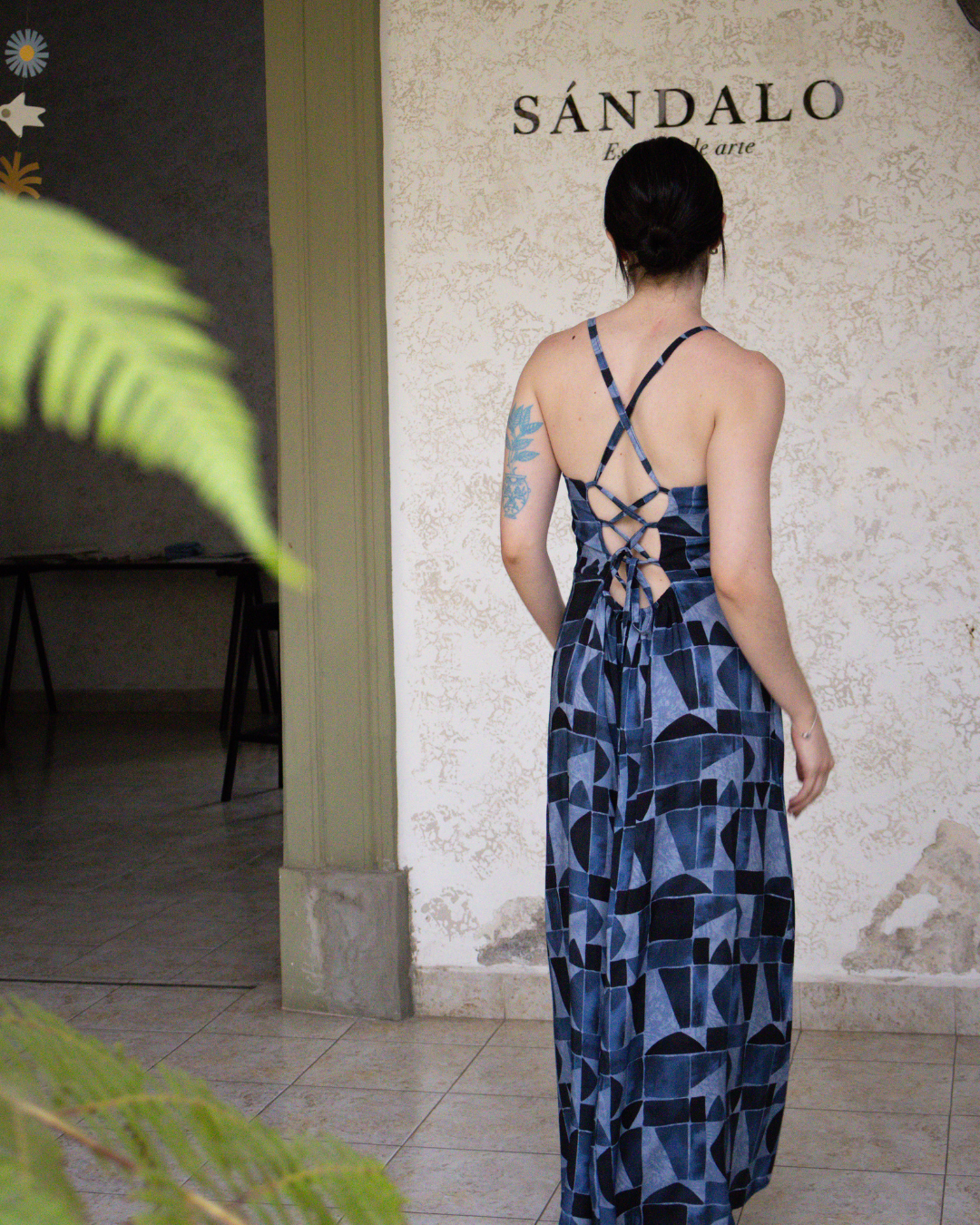 Vestido Maxi Espalda con Lazos