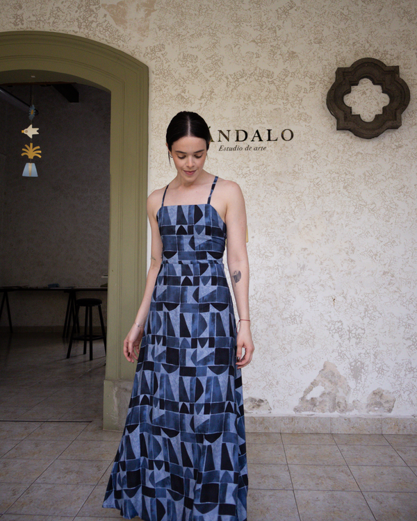 Vestido Maxi Espalda con Lazos - Punto Sole