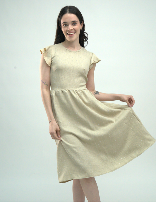 Vestido Midi de Manga - Punto Sole
