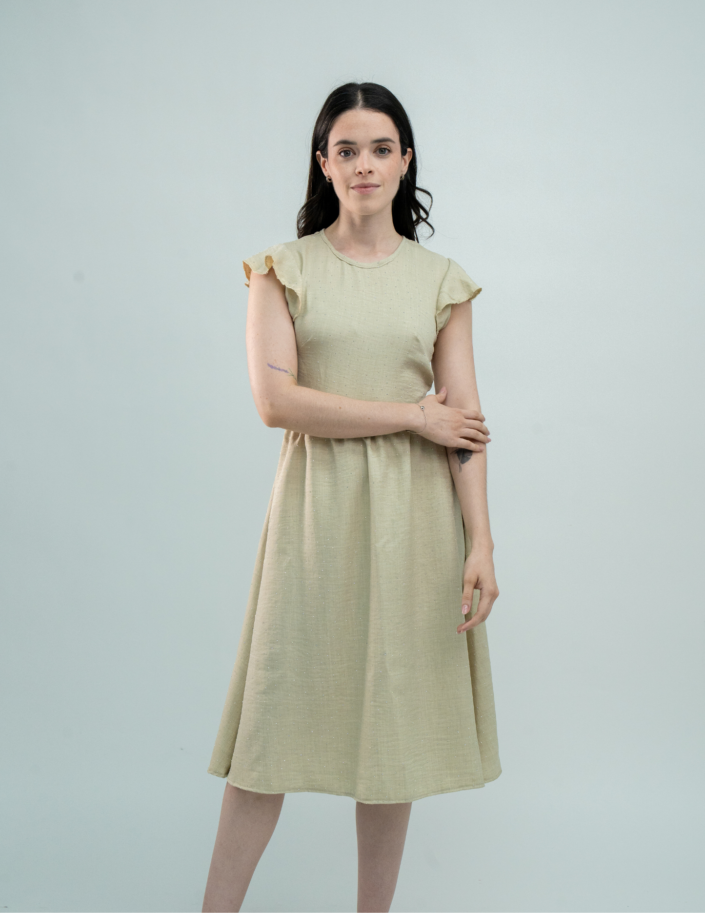 Vestido Midi de Manga - Punto Sole