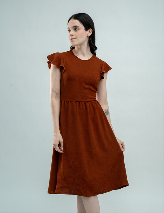 Vestido Midi de Manga - Punto Sole