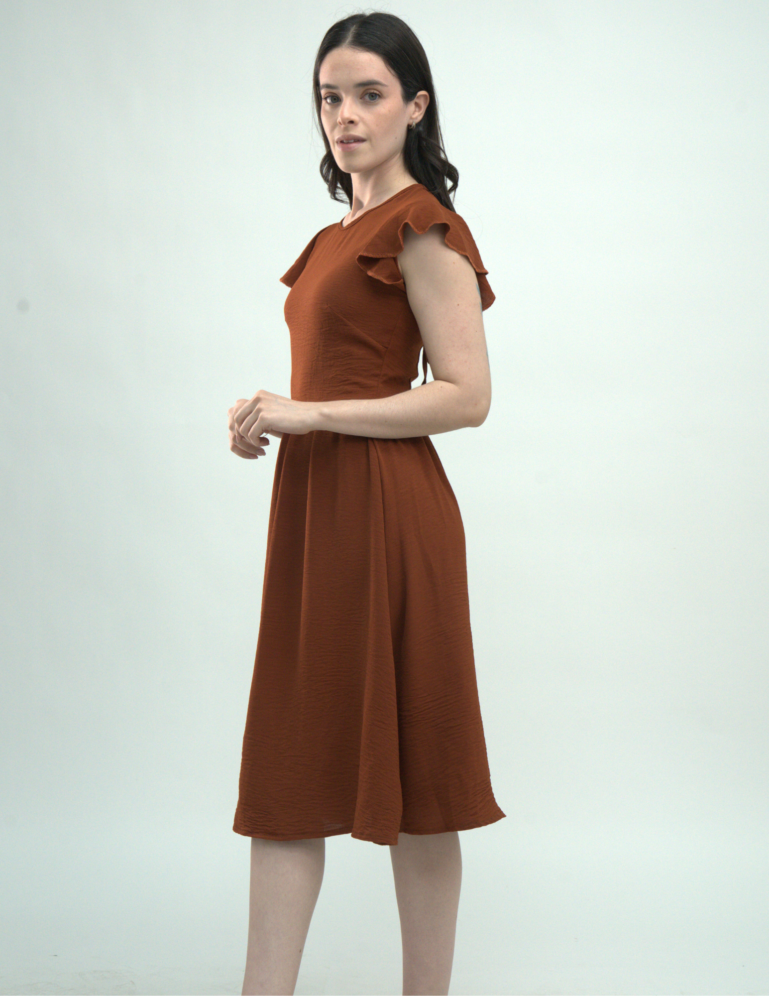 Vestido Midi de Manga - Punto Sole