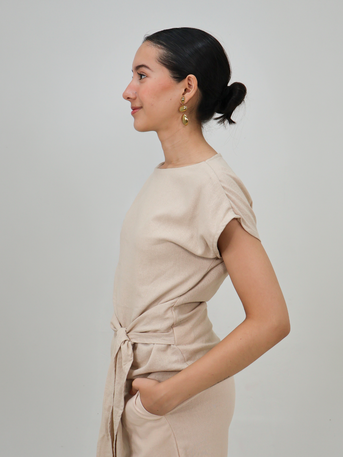 Blusa de Lino con Lazo