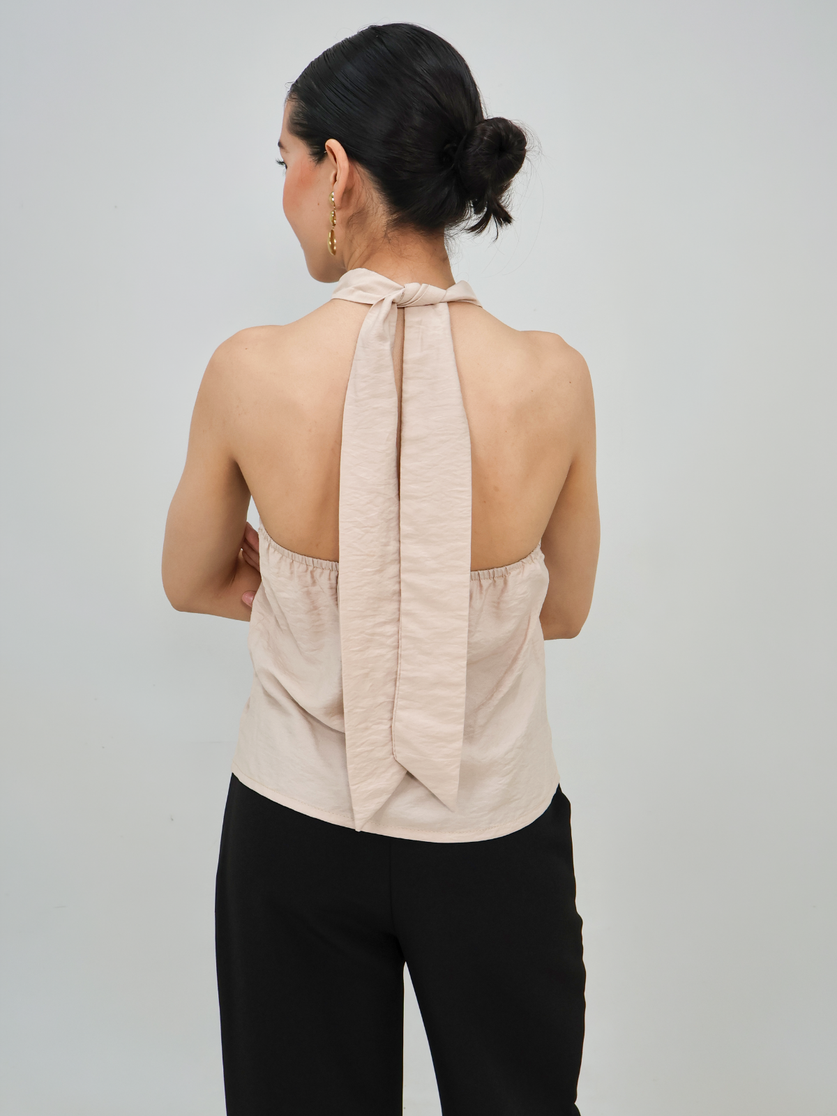 Blusa Cuello Alto Lazos - Punto Sole