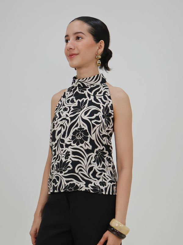 Blusa Cuello Alto Lazos - Punto Sole