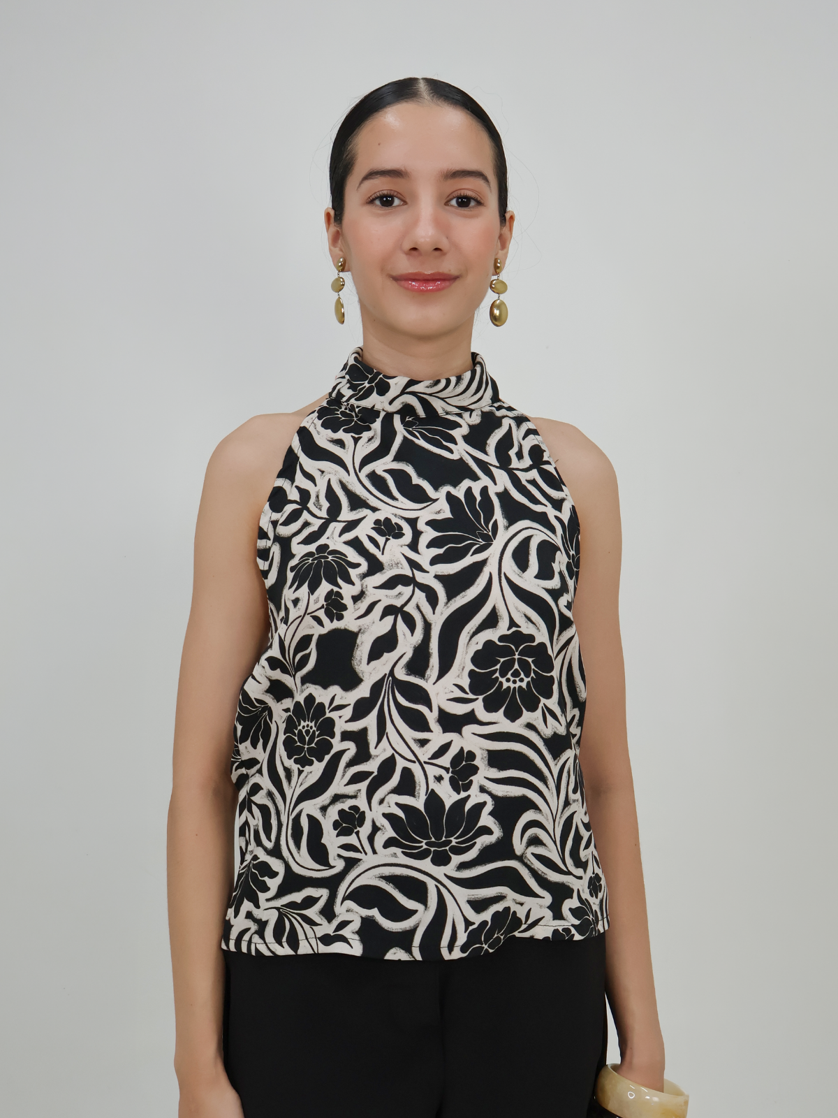 Blusa Cuello Alto Lazos - Punto Sole