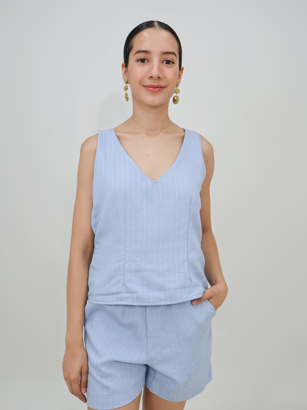 Blusa escote V con lazo espalda - Punto Sole