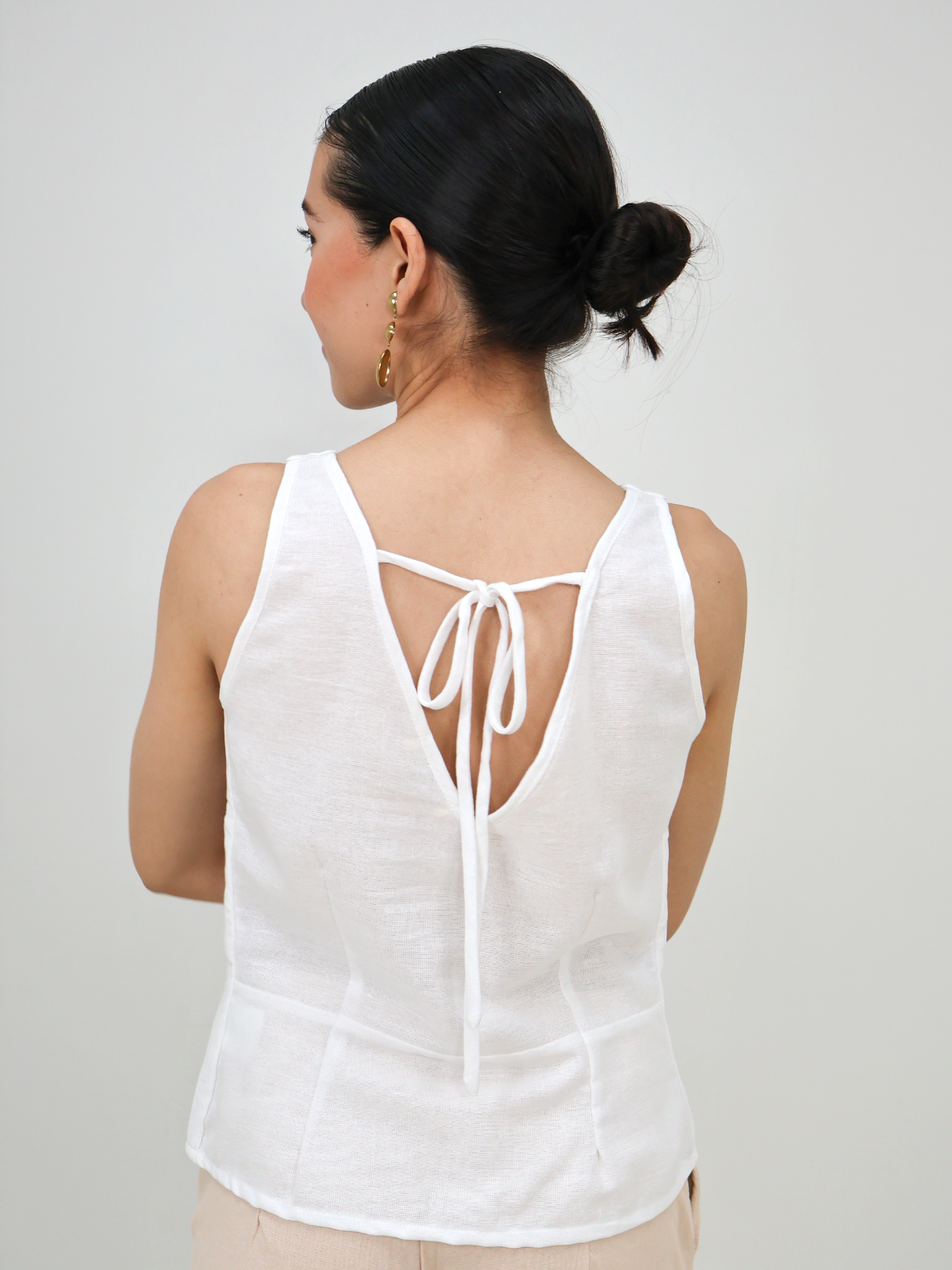 Blusa escote V con lazo espalda - Punto Sole