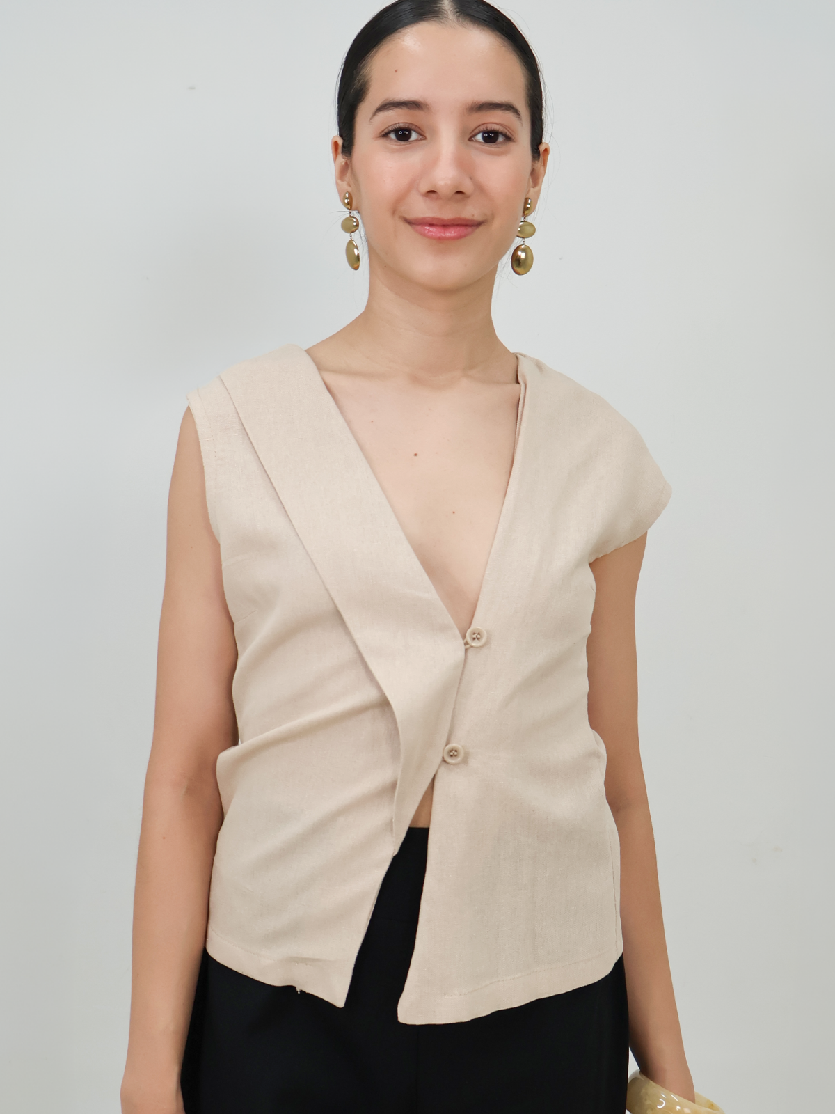 Blusa asimétrica con botones - Punto Sole