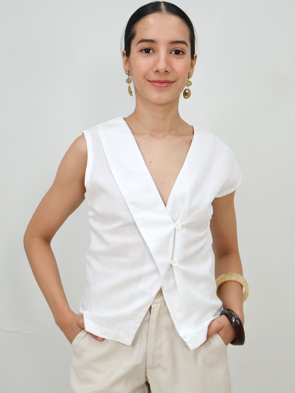 Blusa asimétrica con botones - Punto Sole