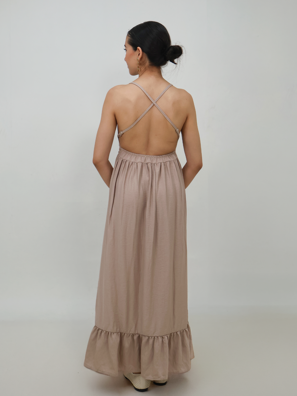 Vestido Escote V Espalda Descubierta