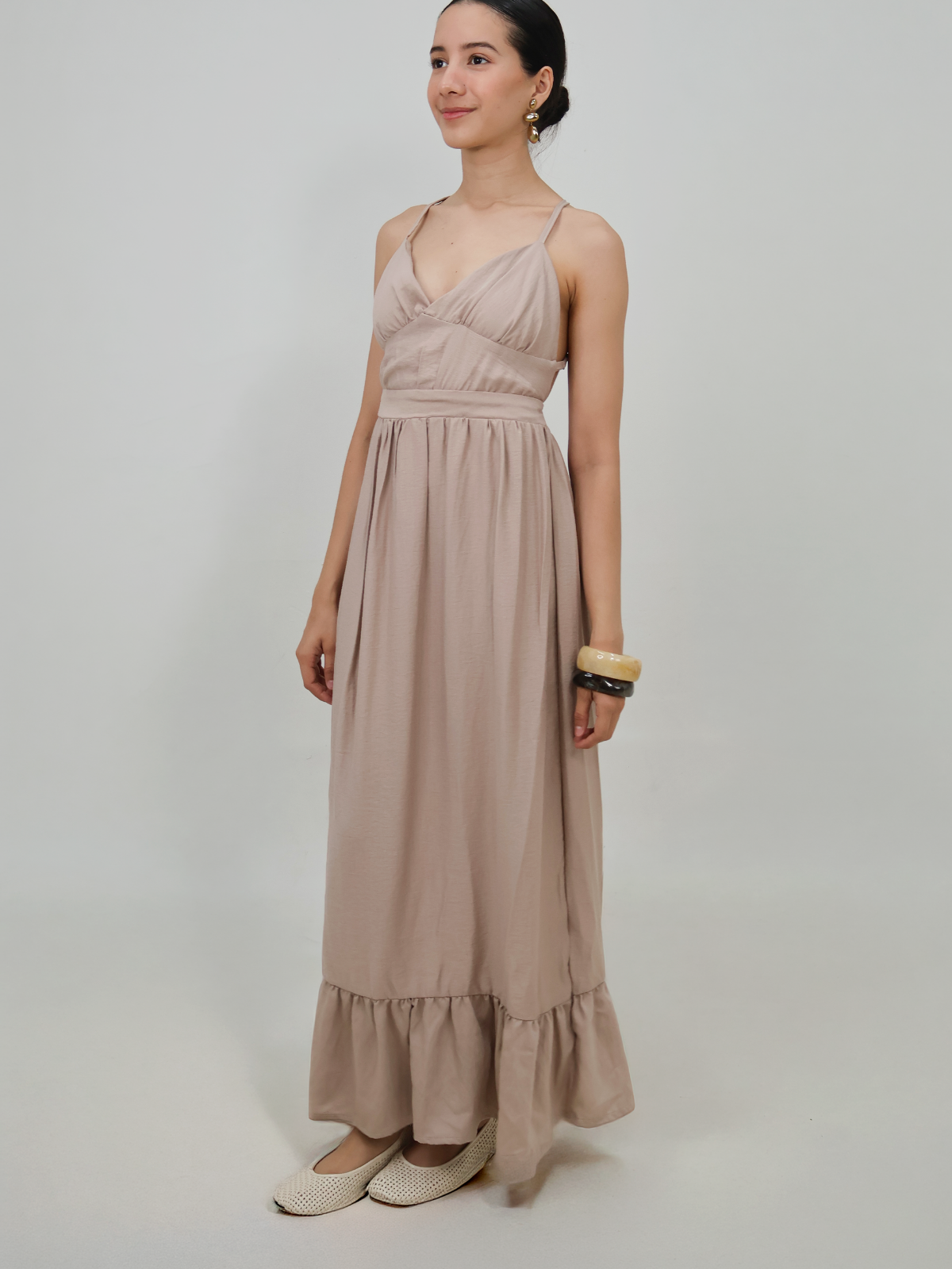 Vestido Escote V Espalda Descubierta - Punto Sole