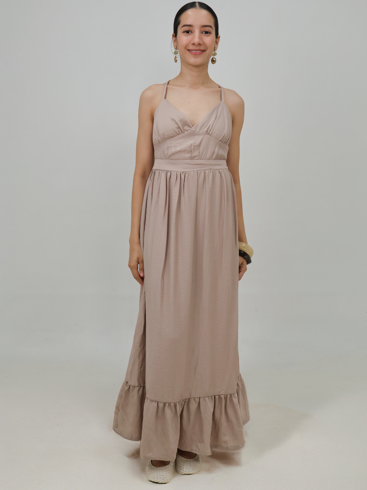 Vestido Escote V Espalda Descubierta - Punto Sole