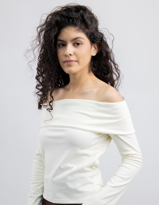 Blusa Manga Larga Off-shoulder