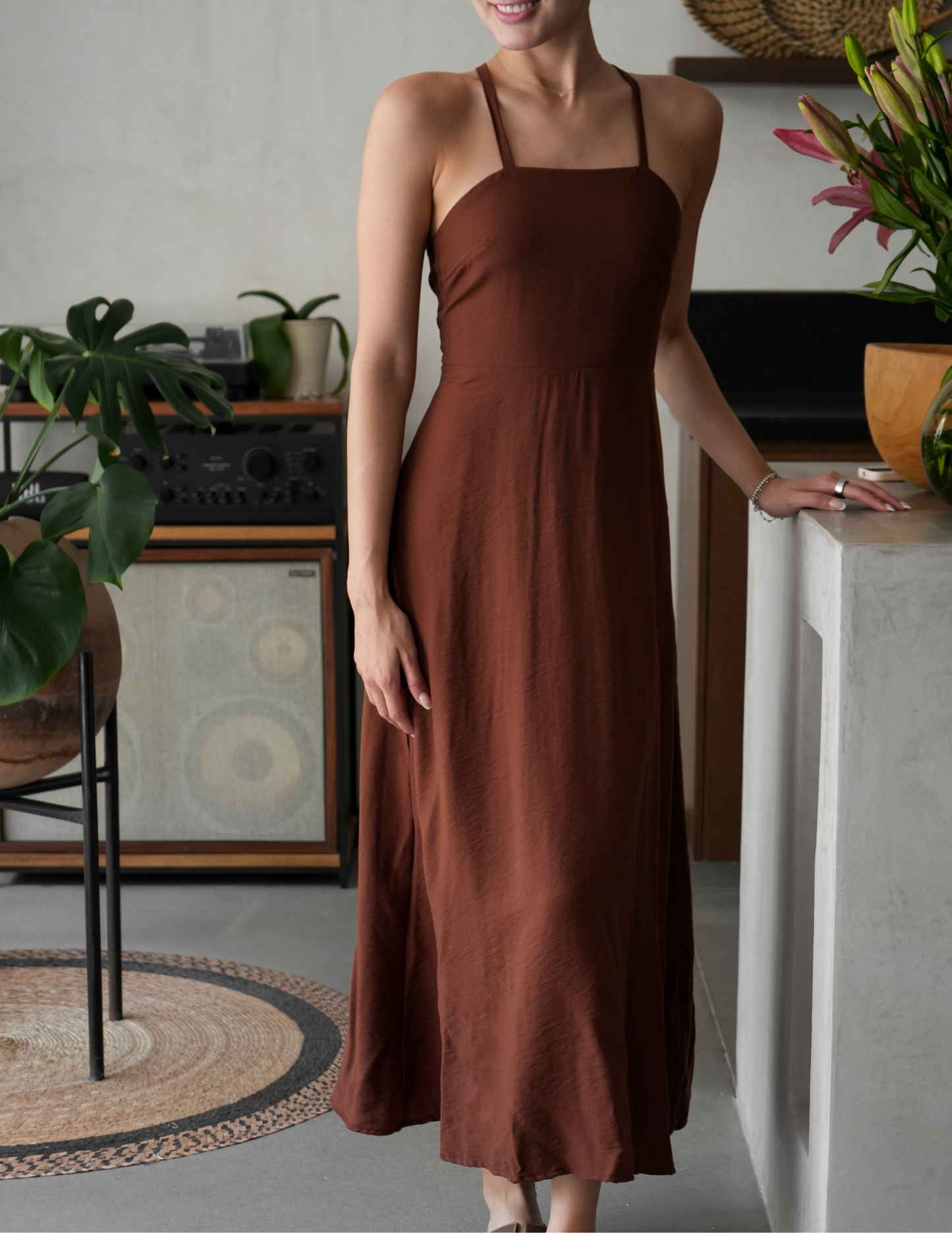 Vestido Maxi Espalda con Lazos - Punto Sole