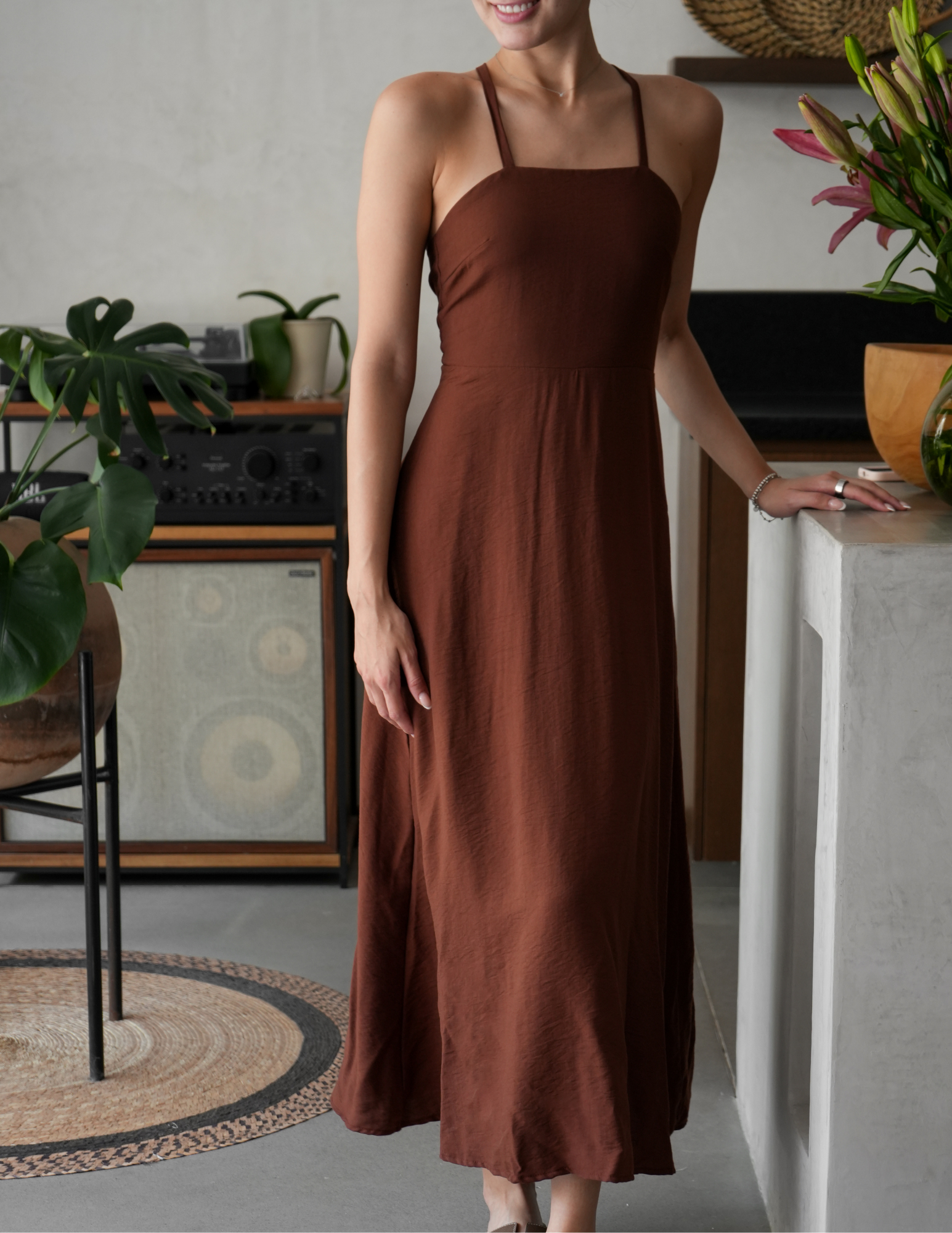 Vestido Maxi Espalda con Lazos - Punto Sole